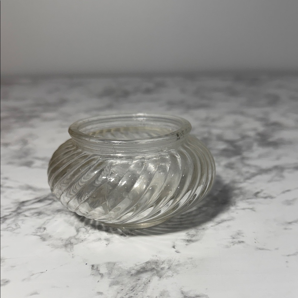 Clear Glass Swirl Jar